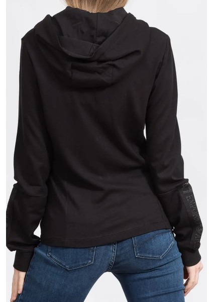 Kadın Fermuarlı Sweatshirt-Siyah fırsatları