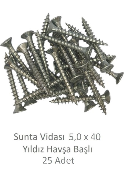 Sunta Vidası 5,0 x 40 mm 25 Adet Yhb Vida
