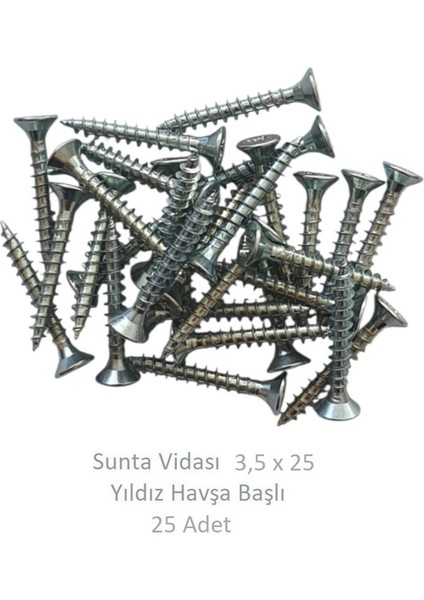 Sunta Vidası 3,5 x 25 mm 25 Adet Yhb Vida