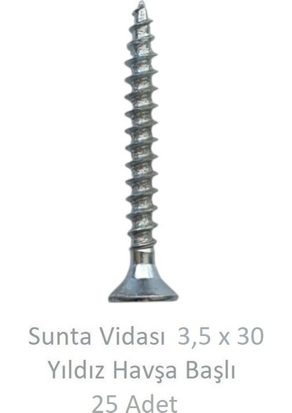 Sunta Vidası 3,5 x 30 mm 25 Adet Yhb Vida