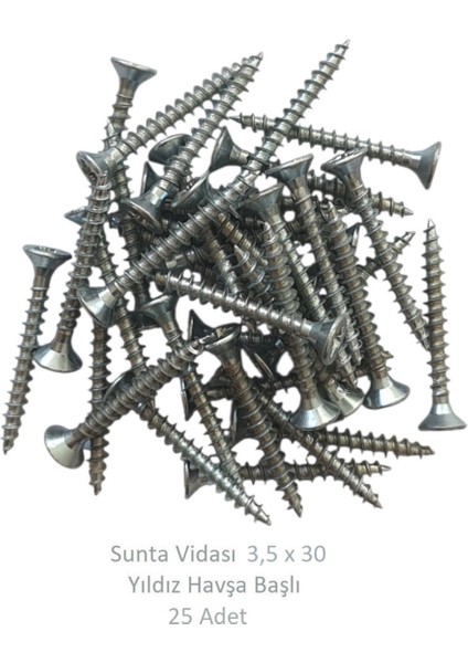 Sunta Vidası 3,5 x 30 mm 25 Adet Yhb Vida