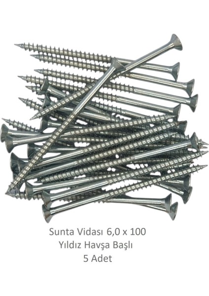 Sunta Vidası 6,0 x 100 mm 5 Adet Yhb Vida