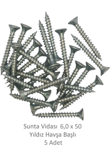 Sunta Vidası 6,0 x 50 mm 5 Adet Yhb Vida fiyatları
