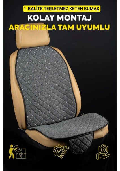 Kia 2012-SONRASI-PROCEED-TEK-KAIP-TKMTERLETMEZ Kaymaz Keten Oto Minder Kılıf Komple Set(7parça) Gri fiyatları