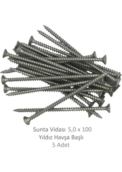Sunta Vidası 5,0 x 100 mm 5 Adet Yhb Vida
