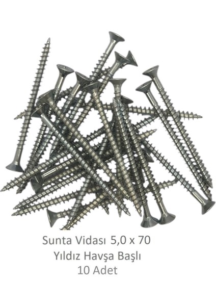 Sunta Vidası 5,0 x 70 mm 10 Adet Yhb Vida