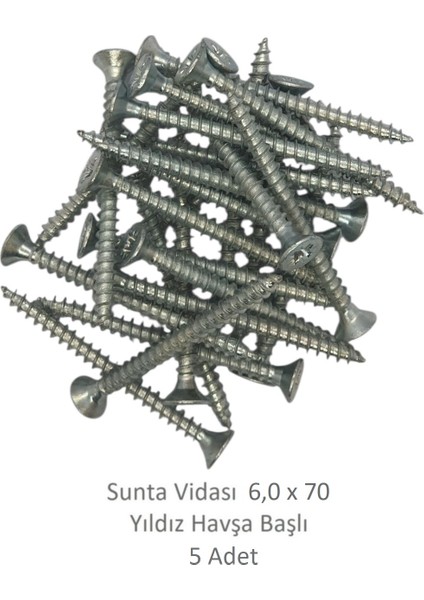 Sunta Vidası 6,0 x 70 mm 5 Adet Yhb Vida fiyatları