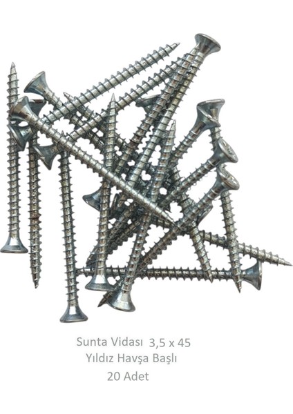 Sunta Vidası 3,5 x 45 mm 20 Adet Yhb Vida