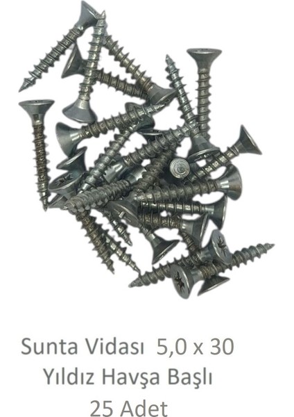 Sunta Vidası 5,0 x 30 mm 25 Adet Yhb Vida