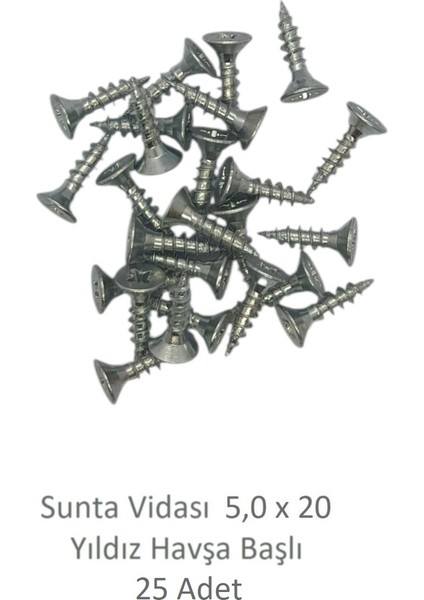Sunta Vidası 5,0 x 20 mm 25 Adet Yhb Vida