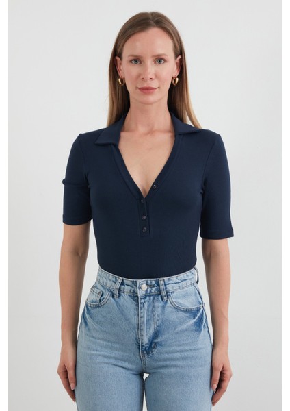 Basic Polo Yaka Çıtçıtlı Likralı Modal Body indirimleri