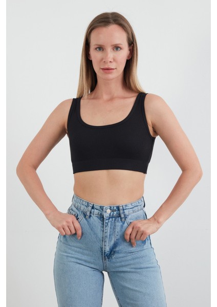 Basic Fitilli Modal Crop Büstiyer