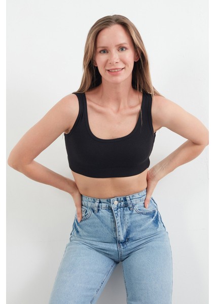 Basic Fitilli Modal Crop Büstiyer