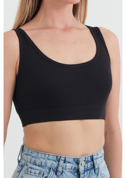 Basic Fitilli Modal Crop Büstiyer