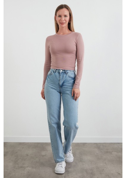 Basic Bisiklet Yaka Uzun Kollu Crop Body fiyatları