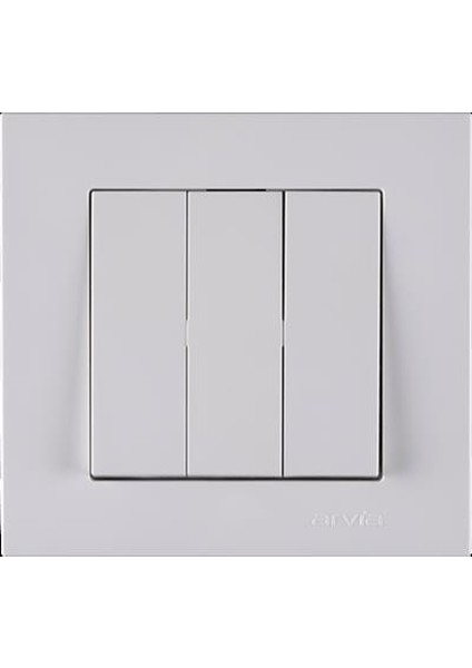 Karen Beyaz Üçlü Anahtar Çerçevesiz