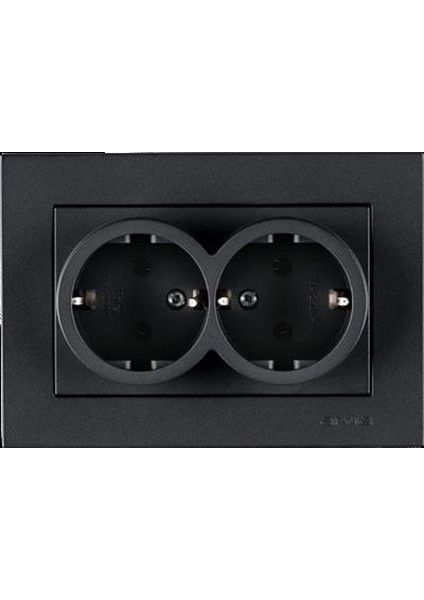 Karen Füme Ikili Topraklı Priz Çerçeveli