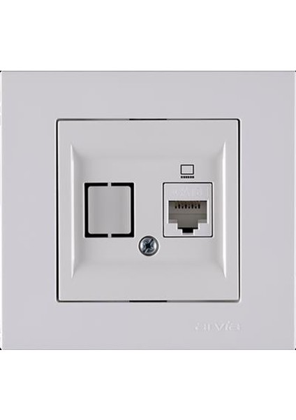 Karen Beyaz Cat6 Data Prizi Çerçevesiz