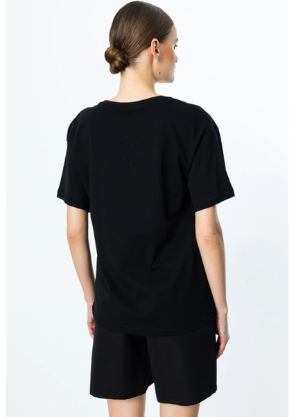 56585 Onteks Posıtıve Baskılı Taşlı Kısa Kol Bluz fırsatları