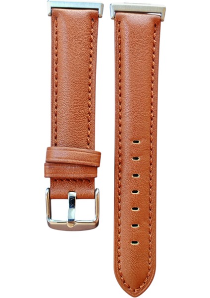 Huawei Watch Fit 2 Uyumlu Hakiki Deri Kordon Taba 3