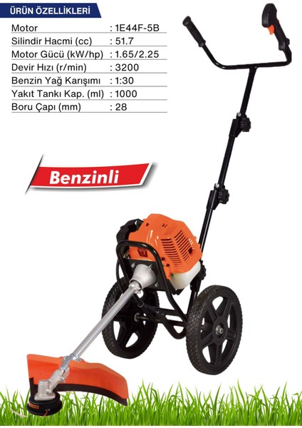 St-01 Benzinli Tekerlekli Çim Biçme Makinesi