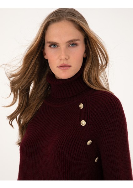 Kadın Vişne Comfort Fit Kazak 50310923-VR223 fiyatları