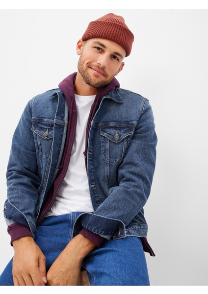 Erkek Koyu Mavi Icon Washwell ™Denim Ceket