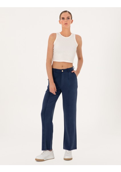 Kadın Lacivert Loose Fit Modal Karışımlı Eşofman Altı 50301403-VR033