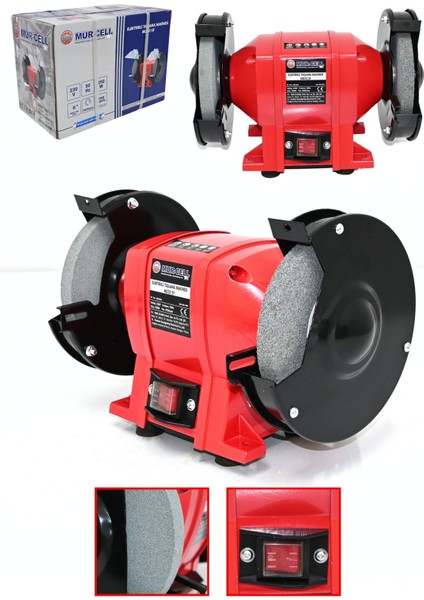 MD3215F Elektrikli Taşlama Makinesi 250W Çark Motoru Zımpara 2950RPM Balta Bıçak Bileme