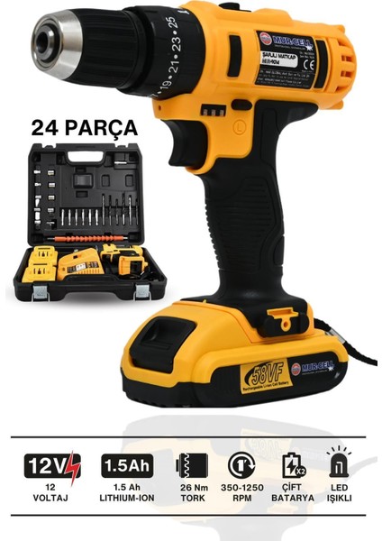 BX-9014 12V Metal Şanzıman Çift Akülü Bakır Sargı Şarjlı Darbeli Matkap Akülü Vidalama fırsatları