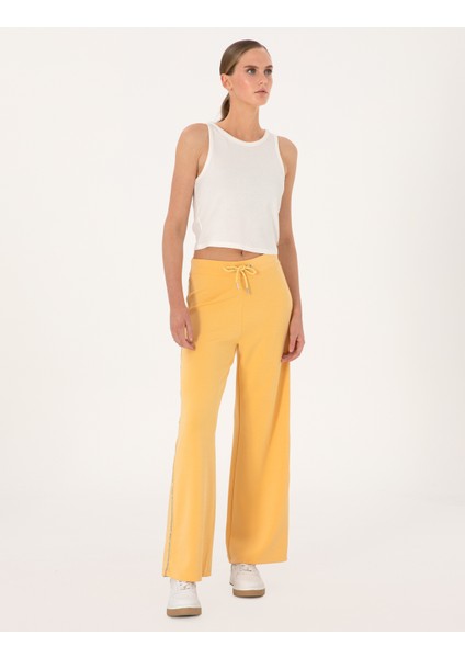 Kadın Sarı Flare Fit Modal Karışımlı Eşofman Altı 50301405-VR044