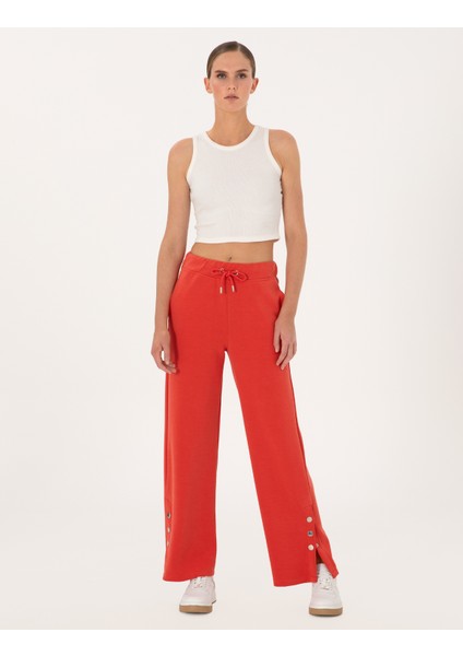 Kadın Kırmızı Loose Fit Modal Karışımlı Eşofman Altı 50301424-VR030