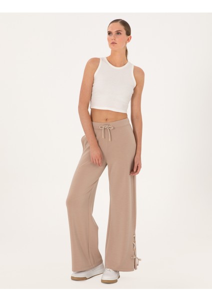 Kadın Bej Flare Fit Modal Karışımlı Eşofman Altı 50301431-VR011 modelleri