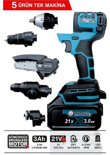 MUR-9019 5 Li Değişen Kafa Budama Testeresi Taşlama Darbeli Vidalama Kırıcı Hilti fırsatları