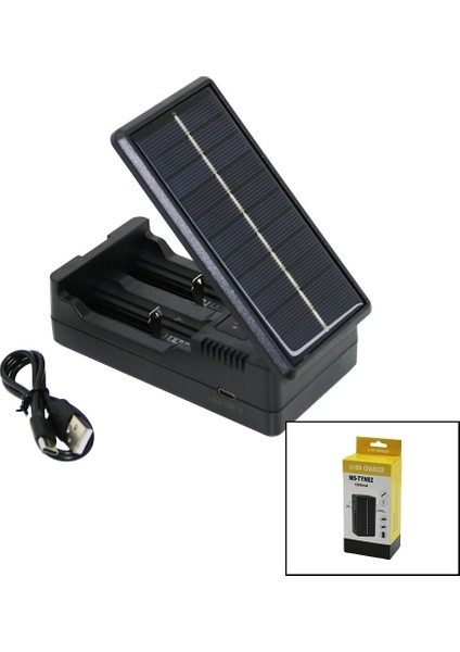 Lı-Ion Charger MS-TYN82 Solar - Güneş Enerjili 2li Pil Şarj Aleti 1200MA (5047)