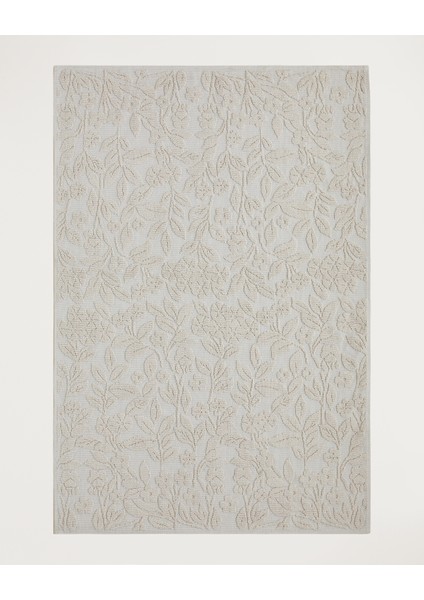 Floweret Pamuklu Bukle Kilim 120X180 cm Krem
