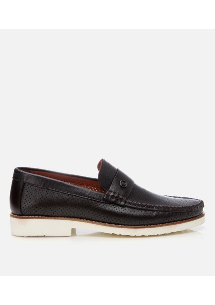 02AYH302970A480 ERKEK Deri Kahverengi Hafif Tabanlı Toka Detaylı Loafer
