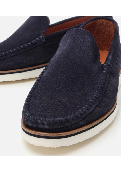 02AYH302980A680 ERKEK Süet Deri Lacivert Hafif Tabanlı Loafer