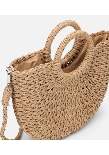 03CAH311620A340 KADIN Bej Hasır Omuz Çantası fırsatları