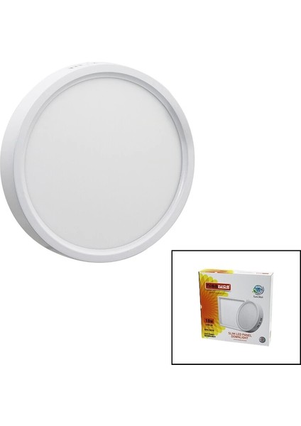 Nisaluce EPL-18SÜ 18W Beyaz Metal Kasa Sıva Üstü Yuvarlak LED Slim Panel 1260LM BEYAZ=6500K 30.000 Saat Ömür (5047)