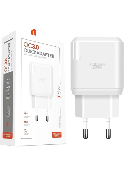 Hızlı 3000 Ma 18W Tüm Telefonlara Uyumlu USB Şarj Kafa Başlık Adaptörü (5047)