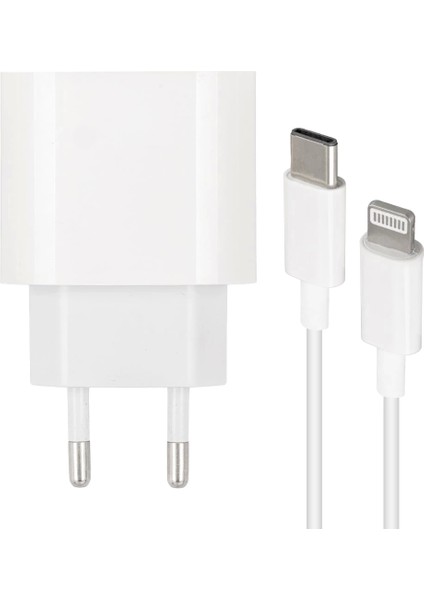 WK-21443 Pd-C 20 Watt Type-C Şarj Başlık Adaptörü + Type-C To Lıghtnıng Kablo (No:9) (5047)