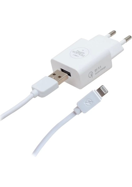 5 Volt 2100 Ma Hızlı Şarj Başlık Adaptörü + IPHONE Kablo Dahil (5047)