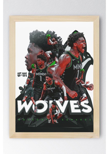 Anthony Edwards Çerçeveli Tablo - Basketbol Nba Posteri Tablo