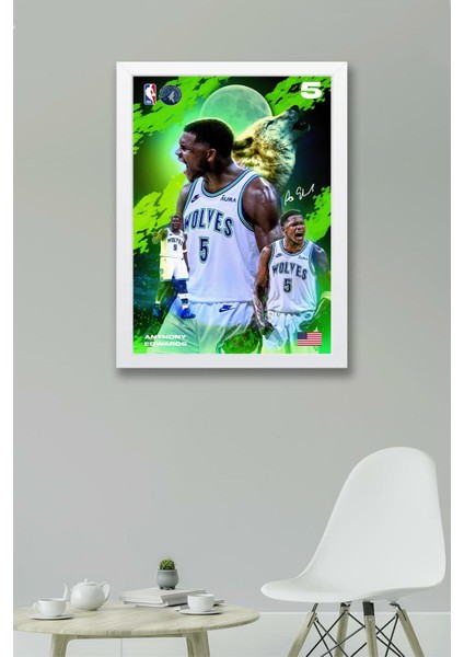 Anthony Edwards Çerçeveli Tablo - Minnesota Timberwolves Nba Posteri Tablo fiyatları