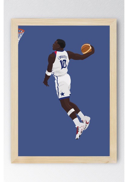 Anthony Edwards Çerçeveli Tablo - Basketbol Nba Posteri Tablo