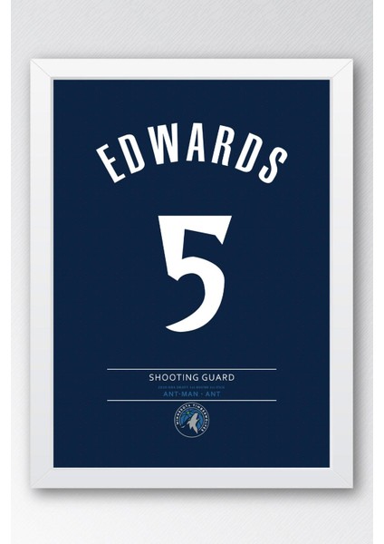 Anthony Edwards Çerçeveli Tablo - Basketbol Nba Posteri Tablo