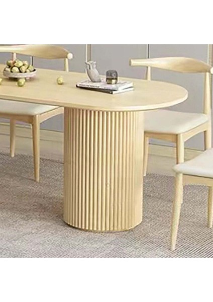 Sierra Iskandinav Oval Ahşap Bohem Masa 90X190