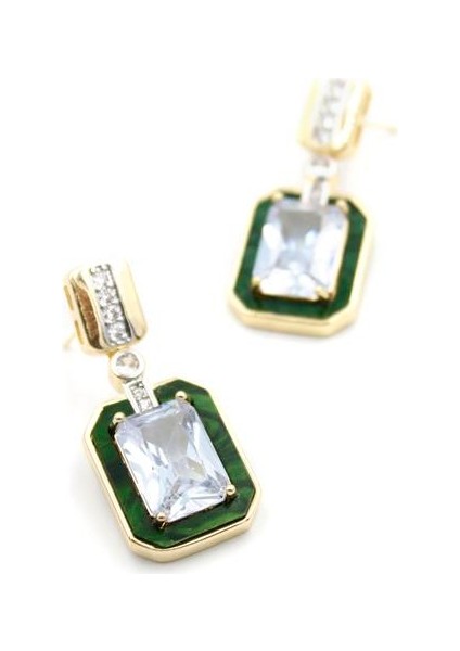 Taşlı Küpe - Altın