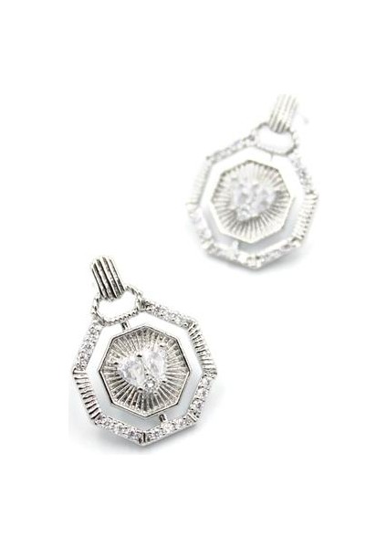 Taşlı Küpe - Gümüş